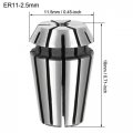 Uxcell Er11 2 5mm Spring Collet Chuck For Cnc Engraving Machinery Lathe Milling Tool