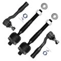 4 Piece Front Inner And Outer Tie Rod End Kit Es80381 Es80382 Ev800444 For Toyota Sequoia 2003 2007 Tundra 2006 