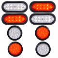 Astra Depot 8pcs 4x 6 Inch Val 10-led And 4 12-led Brake Stop Tail Light Grommet Wiring Plug Kit Truck Rv Trailer Clear Lens