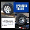 Bunker Indust Spare Tire Mount Bracket With Lock Side Utility Carrier For Trailer Tongue Boat 4 5 Lugs Wheel Holder Up To