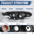 Auto Dynasty Halogen Model Factory Style Headlight Lamp Compatible With Nissan Sentra S Sv 2020-2022 Driver Left Side Black