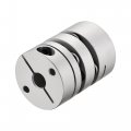 6 35mm To Bore Double Diaphragm Motor Wheel Flexible Coupling Joint Aluminium Alloy And Stainless Steel Silver 1pcs 