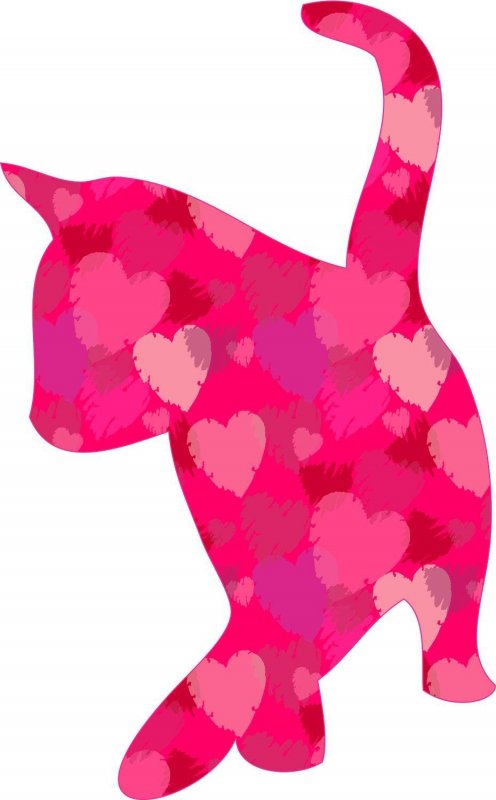 Stickertalk Heart Pattern Cat Silhouette Vinyl Sticker 3 Inches By 5