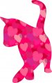 Stickertalk Heart Pattern Cat Silhouette Vinyl Sticker 3 Inches By 5 