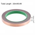 Uxcell Double Sided Conductive Tape Copper Foil Adhesive 12mm X 20m 21 8yards Length For Guitar Emi Shielding Crafts Electrical