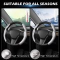Cartist Carbon Fiber Steering Wheel Cover Custom Fit For Tesla Model 3 2017-2023 And Y 2020-2023 Anti Skid Leather Car