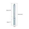 Uxcell M10 Hanger Bolts Length 4 100mm Double Headed Self-tapping Screw 10mm Wood Joint Furniture Legs 16pcs