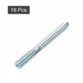 Uxcell M10 Hanger Bolts Length 4 100mm Double Headed Self-tapping Screw 10mm Wood Joint Furniture Legs 16pcs