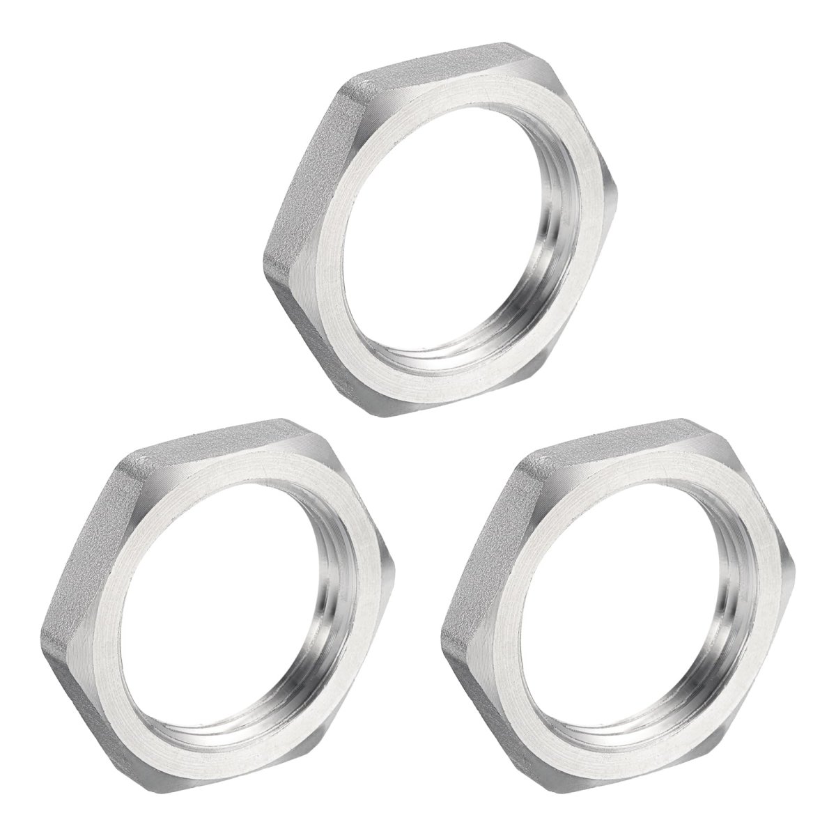 3pcs Cast Pipe Fitting Hex Locknut 304 Stainless Steel Lock Nut Pt 1 Female Thread For Plumbing Fixed Water Broom And