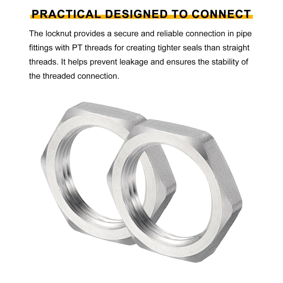 3pcs Cast Pipe Fitting Hex Locknut 304 Stainless Steel Lock Nut Pt 1 Female Thread For Plumbing Fixed Water Broom And