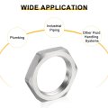 3pcs Cast Pipe Fitting Hex Locknut 304 Stainless Steel Lock Nut Pt 1 Female Thread For Plumbing Fixed Water Broom And