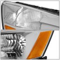 Ho2502120 Oe Style Driver Left Side Chrome Housing Headlight Lamp Compatible With Honda Accord 03-07
