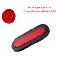 Npauto 2pcs 6 Oval Trailer Tail Lights 24 Red Led Stop Turn Brake Waterproof Flush Mount For Rv Truck