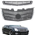 Front Grille Upper And Lower Mesh Style Replacement For Cts 2008-2011 25896041 25896043 