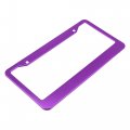 X Autohaux Aluminum Alloy License Plate Frame Cover 2 Hole For Car Front Rear Holder With Screws Caps Purple Mounting