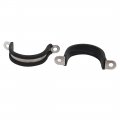 Uxcell 34mm Dia Rubber Lined U Shaped 304 Stainless Steel Pipe Clip Hose Clamp 8pcs