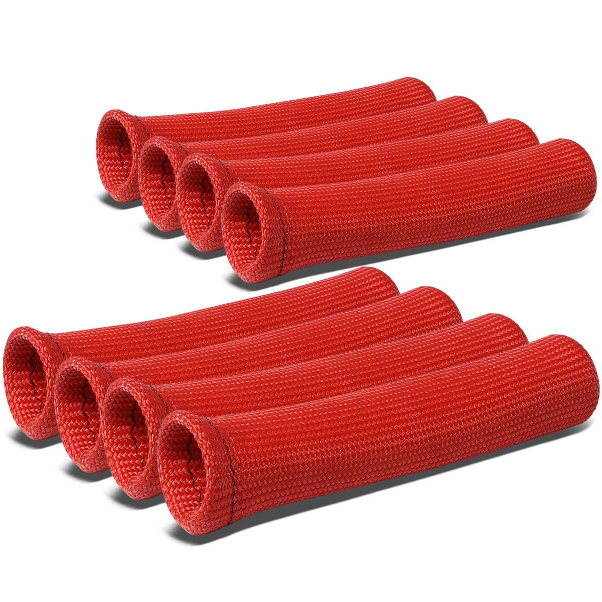 Auto Dynasty High Temperature Spark Plug Wire Boot Protect Sleeve Cover For 8 Cyl Red