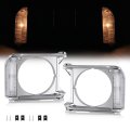 Hecasa Pair Headlight Bezels For 1979 1980 1981 Toyota Pickup Headlamp Door Cover Trim Driver Passenger Side Silvery Bezel 
