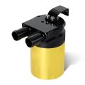 Universal Billet Aluminum Sealed Baffled Oil Catch Can Reservoir Tank 240ml 3 4 Inches Od 2-port Gold 