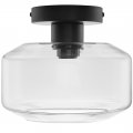 Maxxima Semi Flush Mount Ceiling Light Fixture Black With Clear Glass Pendant Lamp Shade Led Compatible Bulb Not Included 
