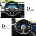 Nappa Leather Steering Wheel Cover Premium Microfiber Wrap 15 Inch Universal Breathable Protector Black