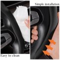 Nappa Leather Steering Wheel Cover Premium Microfiber Wrap 15 Inch Universal Breathable Protector Black