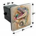 T-rex Dinosaur Donut Ice Cream Funny Jurassic Junkie Tow Trailer Hitch Cover Plug Insert