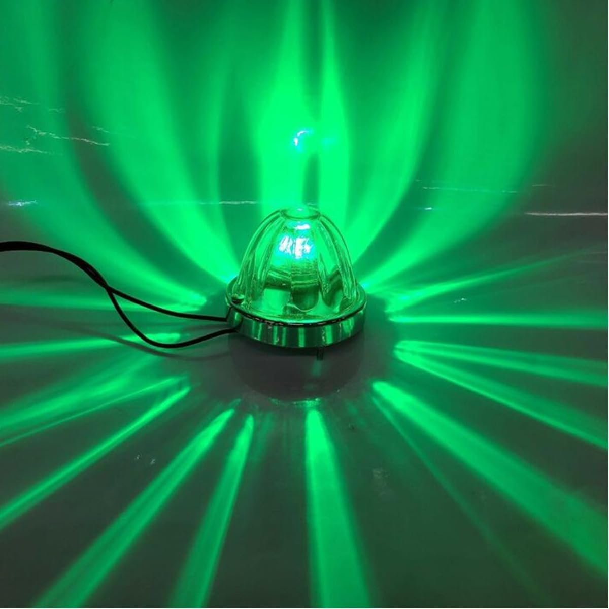 2pcs Green Led Clear Glass Lens Side Marker Turn Signal Watermelon Lights With Stainless Steel Bezel For Kenworth Peterbilt