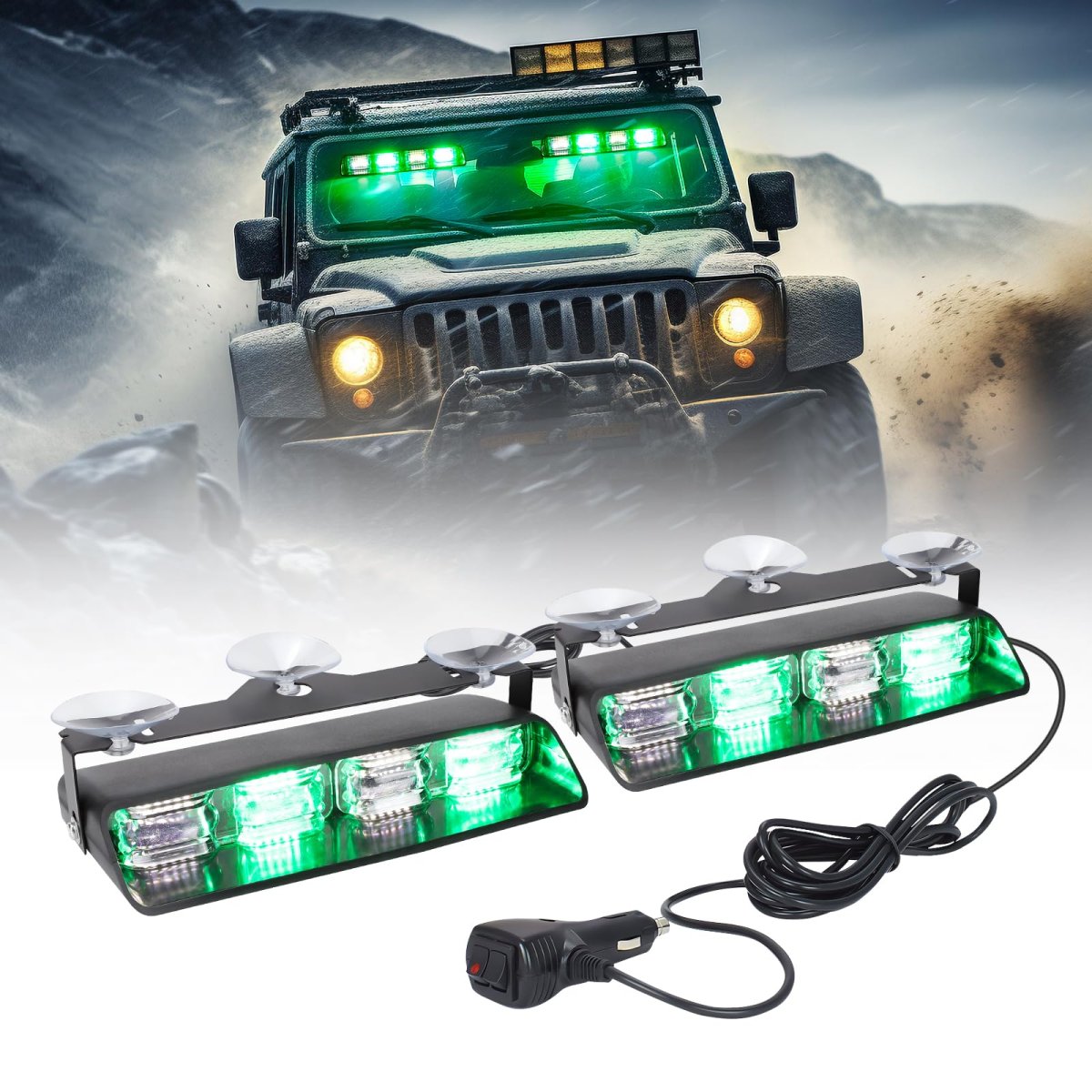 Dash Strobe Lights 2 In 1 Emergency Warning Light Bar 48 Led 26 Flash Modes Dc 12v-24v For Trucks And Vehicles Front Rear