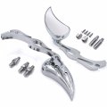 Httmt Mt252-007 Ttt001- Billet Alloy Teardrop Flame Mirror Compatible With All Kawasak Suzuk Cruiser