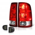Red Lens Oe-style Tail Light Full-led License Plate Lamp Housing Replacement Bundle For 2007-2013 Gmc Sierra 1500 2500hd 3500hd 