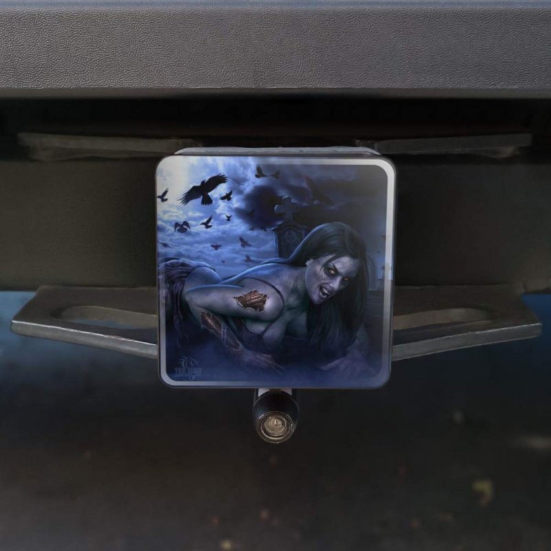 Hot Sexy Undead Dead Zombie Tow Trailer Hitch Cover Plug Insert For 1 25 In Receivers Black Abs Plastic With Uv Resistant Resin
