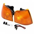 Hecasa Pair Corner Light Compatible With Peterbilt 375 385 Trucks Turn Signal Side Marker Parking Lamp Assembly Halogen Amber