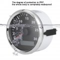 3000 Rpm Tachometer 85mm 3 3in Boat Sensor Ip67 Tacho Gauge 12v 24v Red Light With Lcd Display Service Hour Meter Silver Frame
