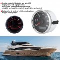 3000 Rpm Tachometer 85mm 3 3in Boat Sensor Ip67 Tacho Gauge 12v 24v Red Light With Lcd Display Service Hour Meter Silver Frame