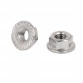 Uxcell M10x20mm Thread Dia Stainless Steel Hex Hexagon Flange Lock Nuts 10pcs
