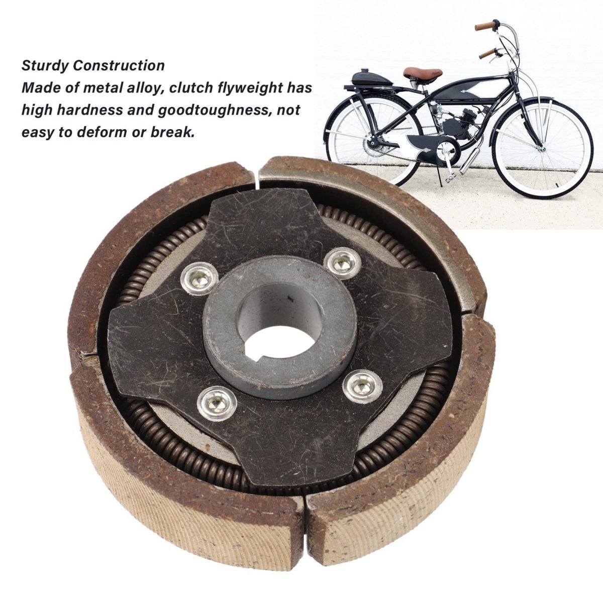 Gas Engine Flyweight 76mm Clutch With Slot Metal Alloy For 4 Stroke 49cc Motorized Bike Replacement Accessories