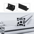 Uxcell 2040 Aluminum Extrusion Profile Corner Bracket Holes L-shape Black Right Angle Joint Connectors 4 Pcs
