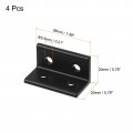 Uxcell 2040 Aluminum Extrusion Profile Corner Bracket Holes L-shape Black Right Angle Joint Connectors 4 Pcs