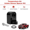 Temperature Air Intake Sensor Spacer Kit For 2017 2024 Chevy Silverado 2500hd 3500hd And Gmc Sierra 6 6l Diesel Black Billet