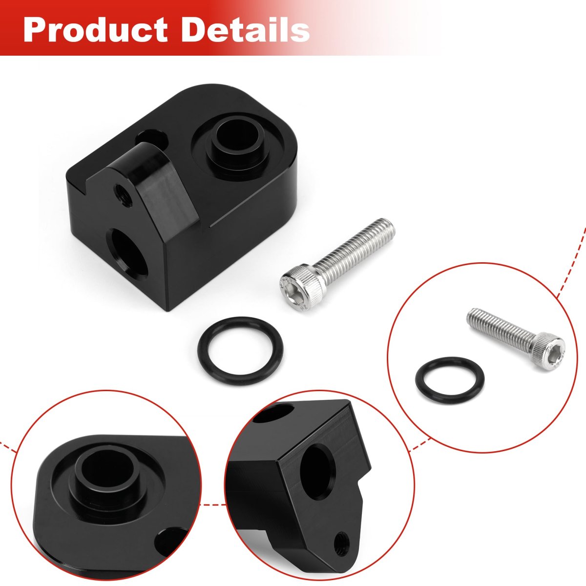 Temperature Air Intake Sensor Spacer Kit For 2017 2024 Chevy Silverado 2500hd 3500hd And Gmc Sierra 6 6l Diesel Black Billet