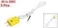 Uxcell 5pcs K Type -50c To 200c Temperature Sensor Range Thermocouple Cable 1m Long