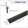 Uxcell 2pcs Door Brush Bottom Sweep H-shape Aluminum Alloy Base With 2-inch Pp For Home Industrial 35-inch L Brown
