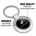 Graphics More New Bronco Logo Keychain Classy Round Chrome Plated Metal