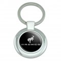 Graphics More New Bronco Logo Keychain Classy Round Chrome Plated Metal