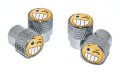 Elektroplate Wink Smiley Face Bright Chrome Knurling Aluminum Tire Valve Stem Caps Universal Fit For Cars Bikes Trucks Rvs 