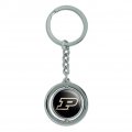 Graphics More Purdue Boilermakers Logo Keychain Spinning Round Chrome Plated Metal