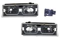 Sppc Black Crystal Headlights Assembly Set Low Halo For Chevy Fullsize Passenger Right And Driver Left Side Replacement