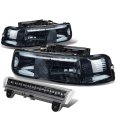 Compatible With Chevy Tahoe Suburban Gmt800 Pair Of Smoke Lens Headlight 3rd Brake Light Black Housing