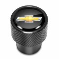 Ipick Image For Chevrolet Golden Logo In Black On Aluminum Tire Valve Stem Caps